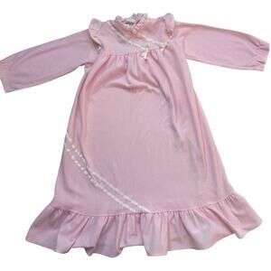 Baby Girls 24 Months Vintage Pink Prairie Pajamas Nightgown 80s 90s Health Tex